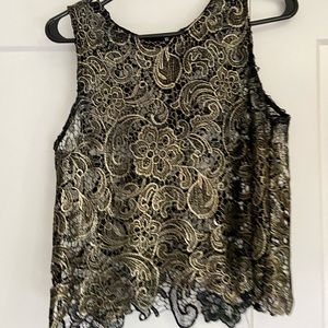 Gold and Black embroidery shirt